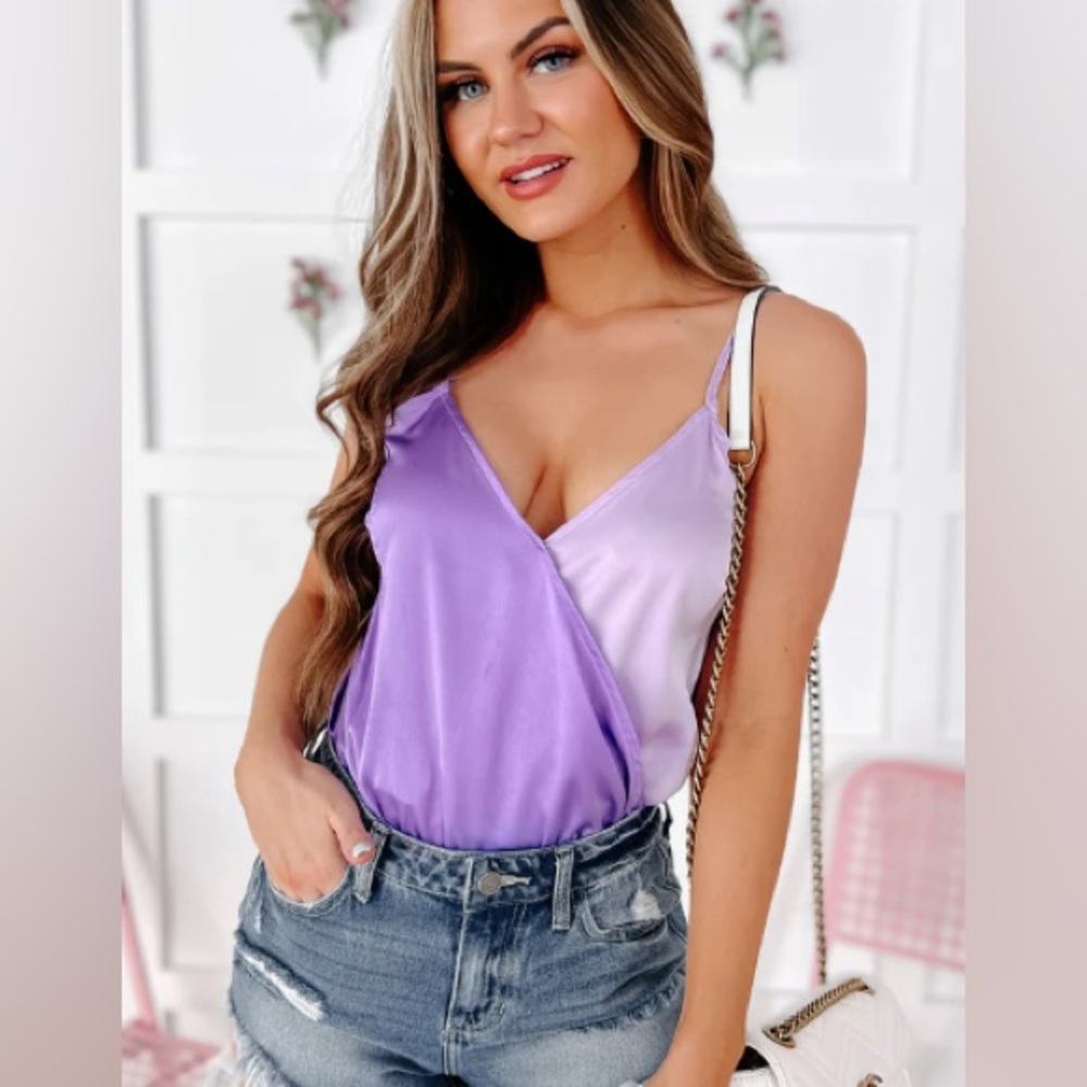 Colorblock Bodysuit (Lavender)